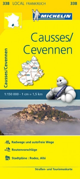 Michelin Localkarte Causses - Cevennen 1 : 150 000