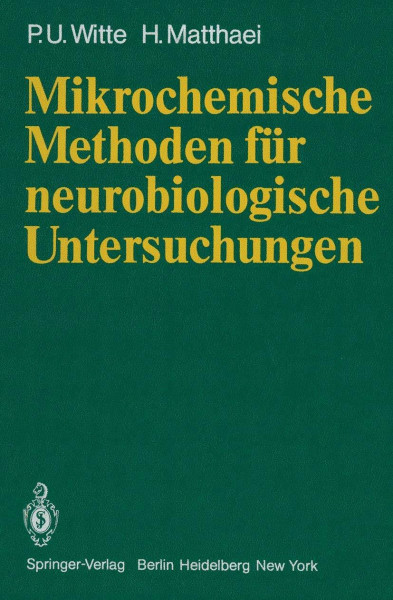 Mikrochemische Methoden für neurobiologische Untersuchungen
