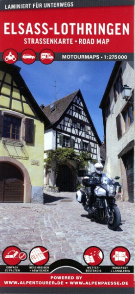 MoTourMaps Elsass & Lothringen Auto- und Motorradkarte 1:275.000