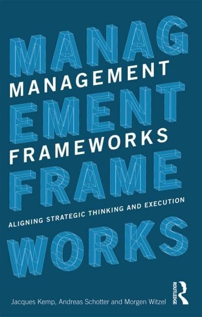 Management Frameworks: Aligning Strategic Thinking and Execution Management Frameworks: Aligning Strategic Thinking and Execution