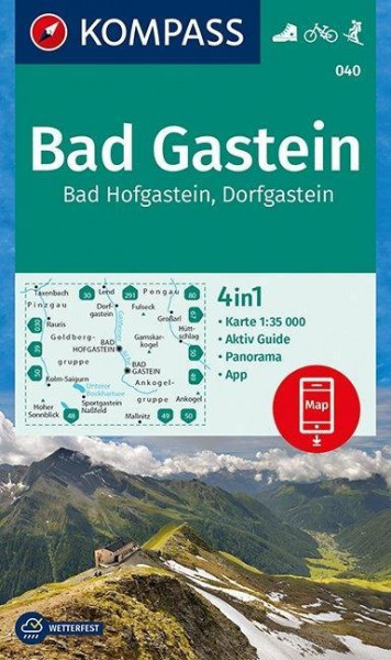 KOMPASS Wanderkarte Bad Gastein, Bad Hofgastein, Dorfgastein 1 : 35 000