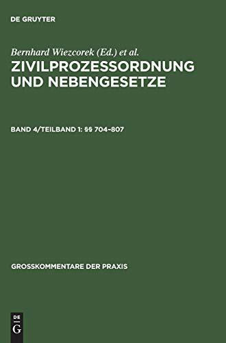 §§ 704–807: §§ 704-807 (Großkommentare der Praxis)