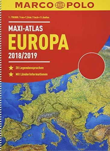 MARCO POLO Maxi-Atlas Europa 2018/2019: 28 Legendsprachen, Mit Länderinformationen (MARCO POLO Reiseatlanten)