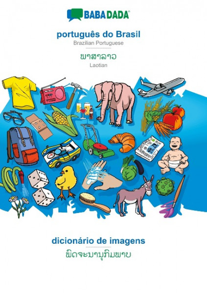 BABADADA, português do Brasil - Laotian (in lao script), dicionário de imagens - visual dictionary (in lao script)
