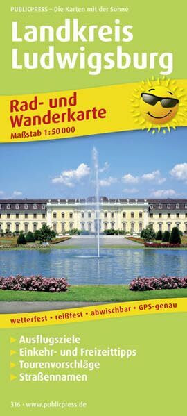 Landkreis Ludwigsburg: Rad- und Wanderkarte mit Ausflugszielen, Einkehr- & Freizeittipps, wetterfest, reissfest, abwischbar, GPS-genau. 1:50000: Mit ... 1:50000 (Rad- und Wanderkarte / RuWK)
