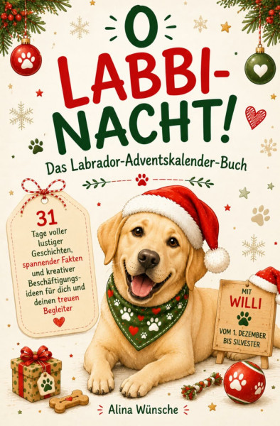 O Labbi-Nacht!: Das Labrador-Adventskalender-Buch – 31 Tage voller lustiger Geschichten, spannender Fakten und kreativer Beschäftigungsideen für dich und deinen treuen Begleiter