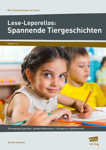 Lese-Leporellos: Spannende Tiergeschichten Kl. 1/2: 10 anregende Leporellos - zweifach differenziert - Lösungen zur Selbstkontrolle (1. und 2. Klasse) (Mini-Übungen mit System - Grundschule)