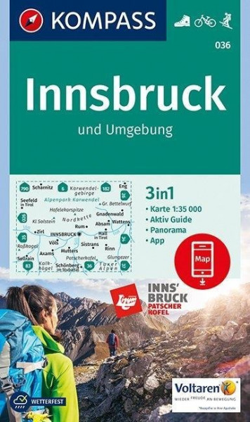 KOMPASS Wanderkarte Innsbruck und Umgebung 1:35 000