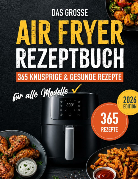 Das XXL Heissluftfritteuse Rezeptbuch: 365 leckere und gesunde Airfryer Rezepte für das ganze Jahr | Das große Heißluftfritteuse Kochbuch, mit Nährwertangaben & Tipps - Inkl. Low Carb und Partysnack