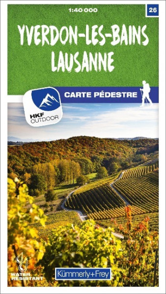 Yverdon-les-Bains - Lausanne 26 Wanderkarte 1:40 000 matt laminiert