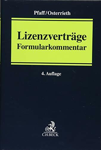 Lizenzverträge: Formularkommentar