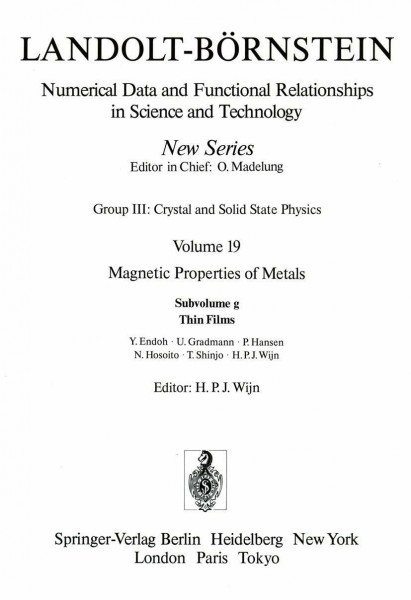 Thin Films / Dünne Filme (Condensed Matter)