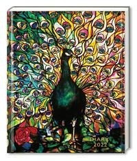 Tiffany - Radschlagender Pfau - Taschenkalender 2022
