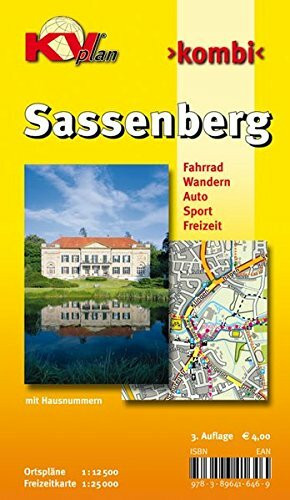 Sassenberg, KVplan, Radkarte/Wanderkarte/Stadtplan, 1:30.000 / 1:12.500