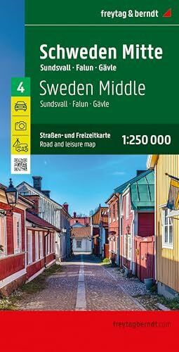 freytag & berndt Straßenkarte Schweden Mitte 1:250.000: Straßen- und Freizeitkarte Sundsvall - Falun - Gävle, Camping- und Stellplätze, Blatt 4