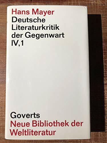 Deutsche Literaturkritik der Gegenwart: 1933-1968