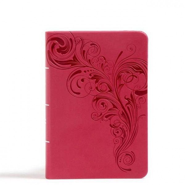 CSB Large Print Compact Reference Bible, Pink Leathertouch