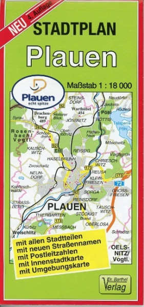 Stadtplan Plauen 1 : 18 000