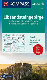 KOMPASS Wanderkarte 761 Elbsandsteingebirge, Nationalpark Sächsische Schweiz, Nationalpark Böhmische Schweiz 1:25.000