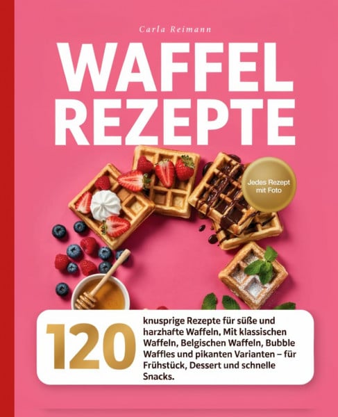 Waffel Rezepte: 120 knusprige Rezepte für süße und herzhafte Waffeln. Das große Waffel Rezept Buch mit klassischen Waffeln, Belgischen Waffeln, Bubble ... – für Frühstück, Dessert und schnelle Snacks.