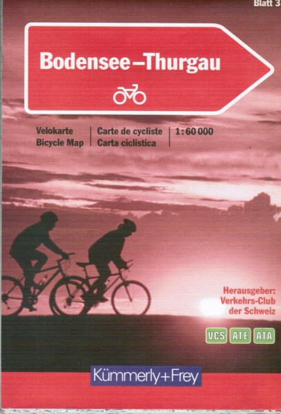 Bodensee - Thurgau: Velokarte 1:60000 mit Stadtplänen Frauenfeld, Konstanz-Kreuzlingen (Kümmerly+Frey Velokarten)