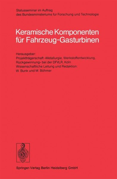 Keramische Komponenten für Fahrzeug-Gasturbinen