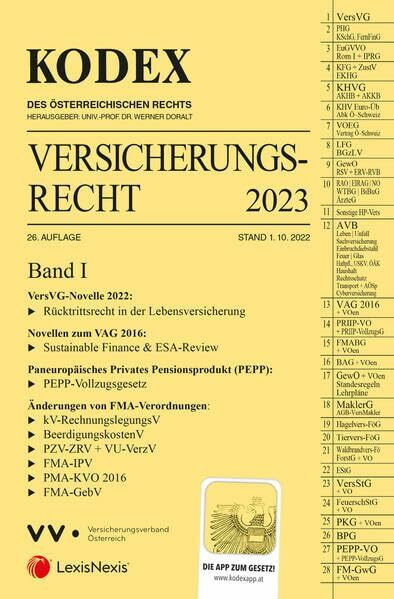 KODEX Versicherungsrecht Band I 2023 - inkl. App