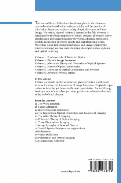 Handbook of Optical Systems: Volume 2: Physical Image Formation (Gross/Optical Systems V1-V6 special prices until 6V ST published (VCH))
