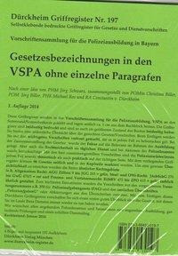 VSPA - nur Gesetzesbezeichnungen ohne einzelne Paragrafen, Dürckheim Griffregister Nr. 197, 192 bedr