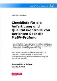 Checkliste 14 für die Anfertigung und Qualitätskontrolle von Berichten über die MaBV-Prüfung