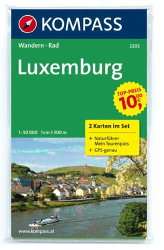 KOMPASS Wanderkarte Luxemburg: Wanderkarten-Set mit Radrouten. GPS-genau. 1:50000 (KOMPASS-Wanderkarten, Band 2202)