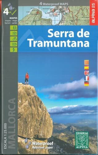 Wanderkarte Serra de Tramuntana, 2 Bl.: Vier Karten auf zwei Blätter. Waterproof. Resistant paper