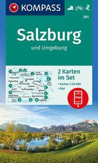 KOMPASS Wanderkarten-Set 291 Salzburg und Umgebung (2 Karten) 1:50.000