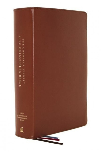 Nasb, Charles F. Stanley Life Principles Bible, 2nd Edition, Genuine Leather, Brown, Comfort Print