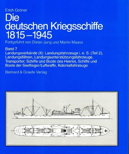 Die deutschen Kriegsschiffe 1815-1945, 8 Bde. in 9 Tl.-Bdn., Bd.7, Landungsverbände (II): Landungsfahrzeuge i. e. S. (Tl.2), Landungsfähren, Landungsunterstützungsfahrzeuge, Transporter,