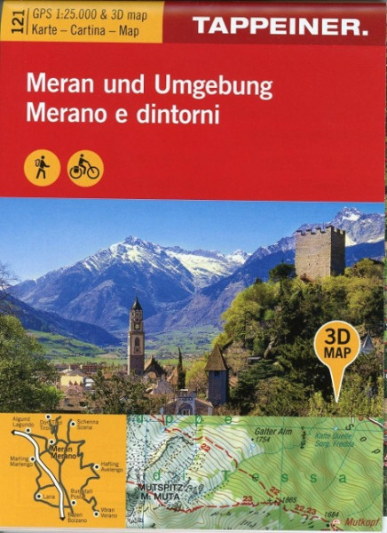 3D- Wanderkarte Meran und Umgebung 1 : 35.000