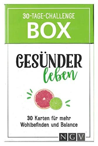 Generisch 30-Tage-Challenge-Box GESÜNDER Leben. 30 Karten für mehr Wohlbefinden und Balance.