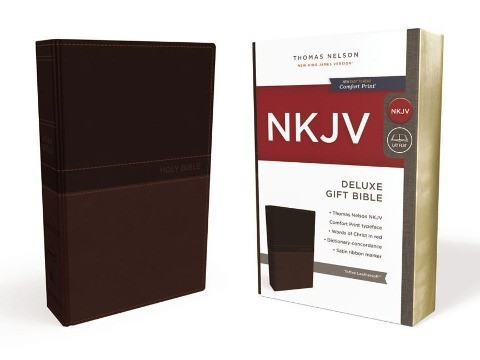 NKJV, Deluxe Gift Bible, Leathersoft, Tan, Red Letter, Comfort Print