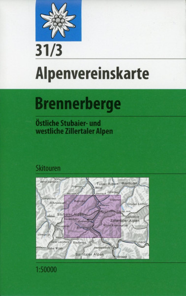 DAV Alpenvereinskarte 31/3 Brennerberge 1 : 50 000 Skitouren