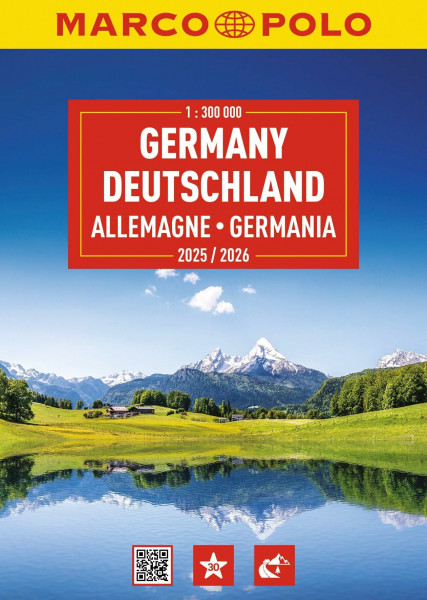 MARCO POLO Reiseatlas 2025/2026 Deutschland 1:300.000: Straßenatlas und Autoatlas mit Europa in 1:4,5 Mio. Spiralbindung