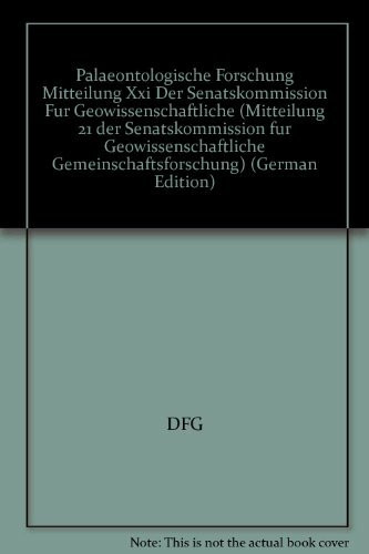 Geowissenschaften: Mitteilung XXI (DFG-Publikationen)