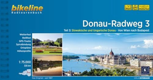 Donauradweg / Donau-Radweg Teil 3: Slowakische und Ungarische Donau. Von Wien nach Budapest. 1:75.000, 335 km