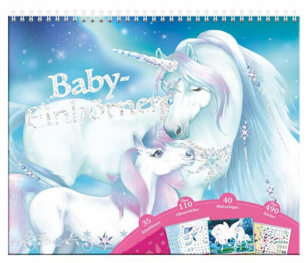 Kreativmappe - Baby-Einhörner: Kreativmappe zum Malen, Basteln und Stickern mit über 490 Stickern, vielen Malvorlagen und Schablonen