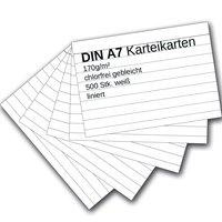 Karteikarten 500 Stück A7 weiß liniert