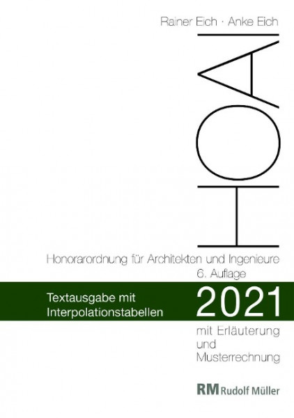 HOAI 2021 - Textausgabe mit Interpolationstabellen