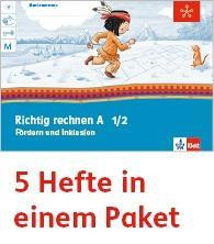 Mein Indianerheft. Richtig rechnen A. Fördern und Inklusion. Arbeitsheft Klasse 1 (5-er Paket)