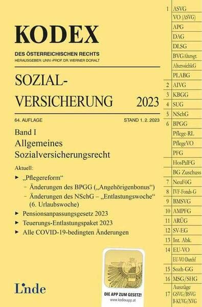 KODEX Sozialversicherung 2023, Band I (Kodex des Österreichischen Rechts)