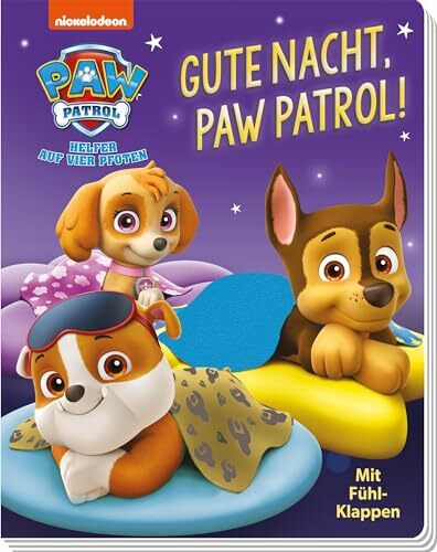 PAW Patrol: Gute Nacht, PAW Patrol!: Pappbilderbuch mit textilen Klappen