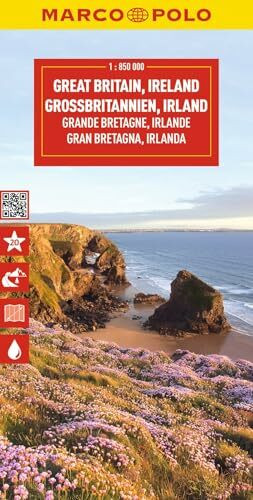 MARCO POLO Reisekarte Großbritannien, Irland 1:850.000: Straßenkarte und Autokarte mit sehenswerten Strecken, Highlights und digitaler Erweiterung (Marco Polo Maps)