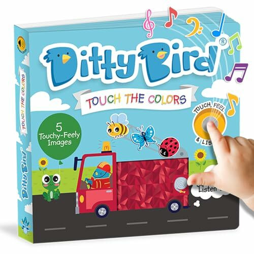 Ditty Bird | Touch the Colors | Interactive Sensory Sound book for babies 6 - 18 months | Montessori inspired | Touch and Feel books with textures